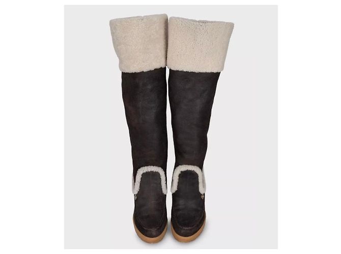 Dior Polaire Chocolate Suede Shearling Boots - Size 40 pre-owned - view 2