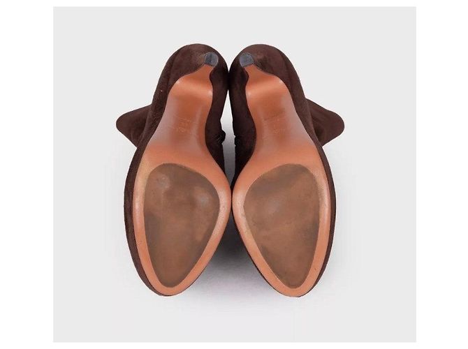 Alaïa Dark Brown Suede Ankle Boots - Size 39 Pre-owned - view 5