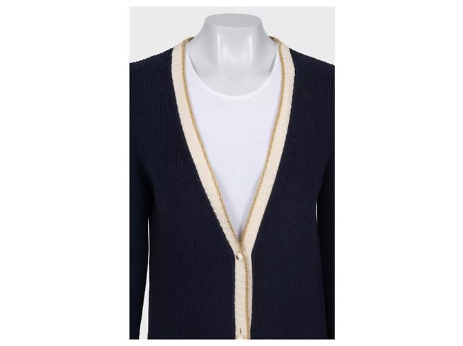 Gucci gerade blaue bestickte Strickjacke - Größe S Gebraucht - Ansicht 4