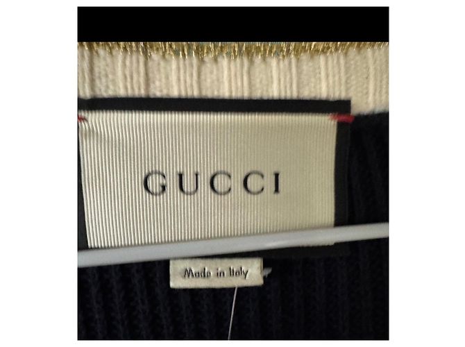 Gucci gerade blaue bestickte Strickjacke - Größe S Gebraucht - Ansicht 5