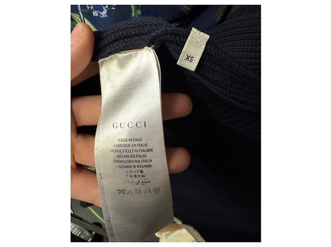 Gucci gerade blaue bestickte Strickjacke - Größe S Gebraucht - Ansicht 6