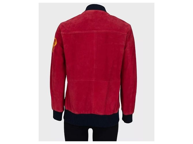 Autre Marque Valentino Spa Red Leather Embroidered Jacket - IT40 / US S pre-owned - view 3