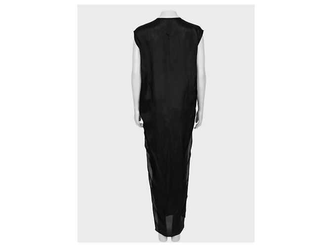 Abito fluido in cupro nero trasparente Rick Owens US4 S usato - vista 3
