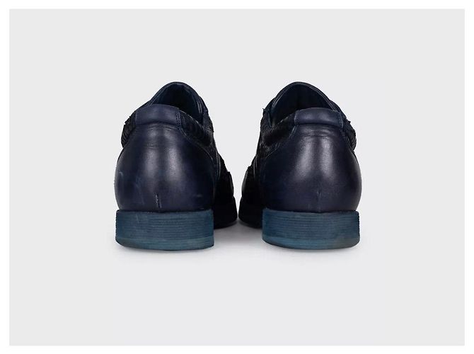 Sneakers in pelle di agnello blu Zilli EU43.5 usati - vista 4