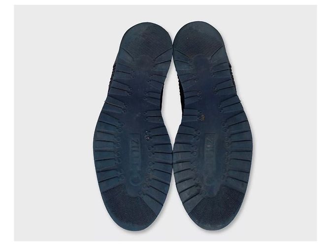 Sneakers in pelle di agnello blu Zilli EU43.5 usati - vista 5