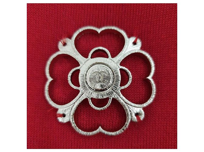 Pull en cachemire rouge Chanel taille 48 d'occasion - vue 5