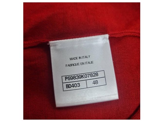 Pull en cachemire rouge Chanel taille 48 d'occasion - vue 6
