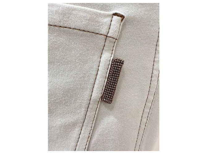 Pantalones de algodón ecru Brunello Cucinelli Talla 38 - vista 3