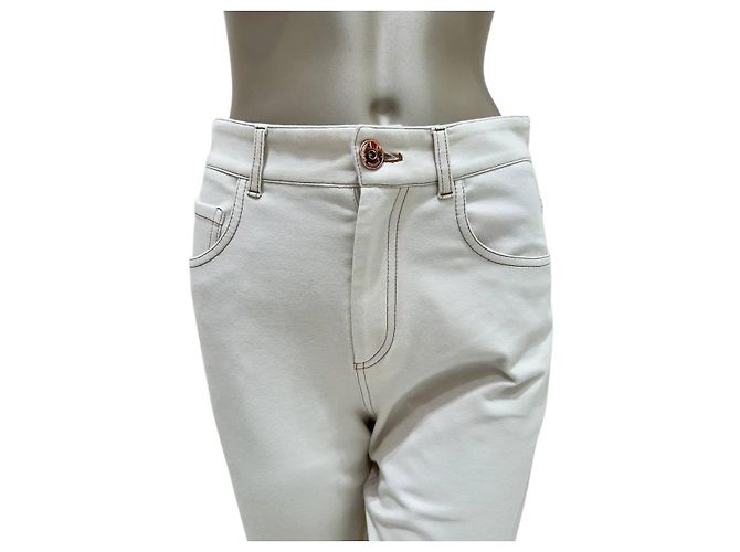 Pantalones de algodón ecru Brunello Cucinelli Talla 38 - vista 4