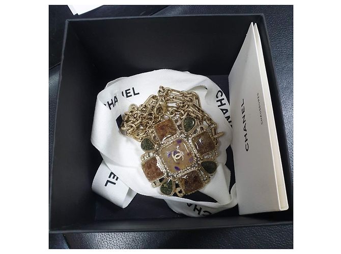 Timeless Collana Pendente CC Gripoix & Strass Chanel Usata - vista 11