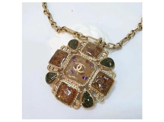 Timeless Collana Pendente CC Gripoix & Strass Chanel Usata - vista 3