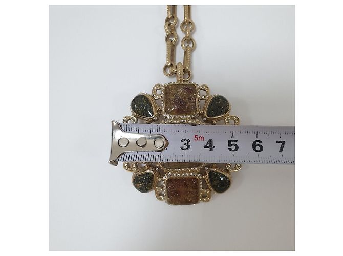 Timeless Collana Pendente CC Gripoix & Strass Chanel Usata - vista 8
