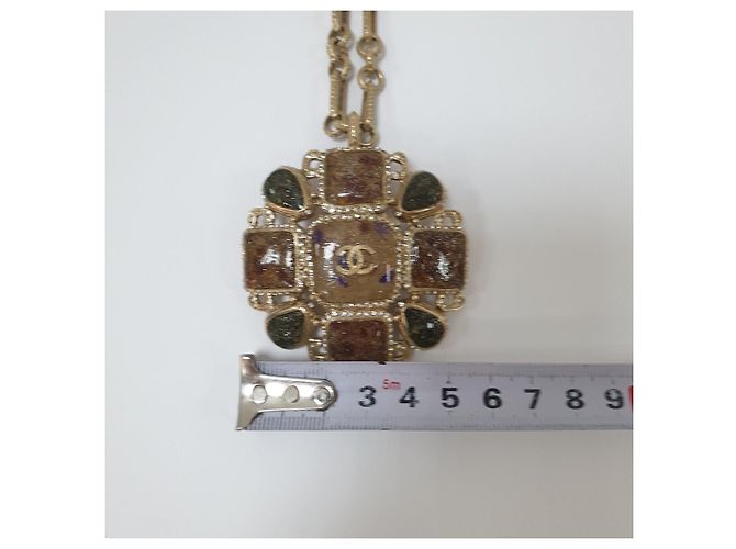 Timeless Collana Pendente CC Gripoix & Strass Chanel Usata - vista 9