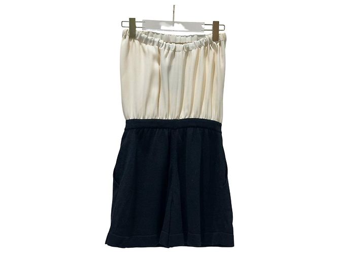 Timeless CHANEL Cream & Black Signature Playsuit Mini Jumpsuit Sz.38 pre-owned - view 4