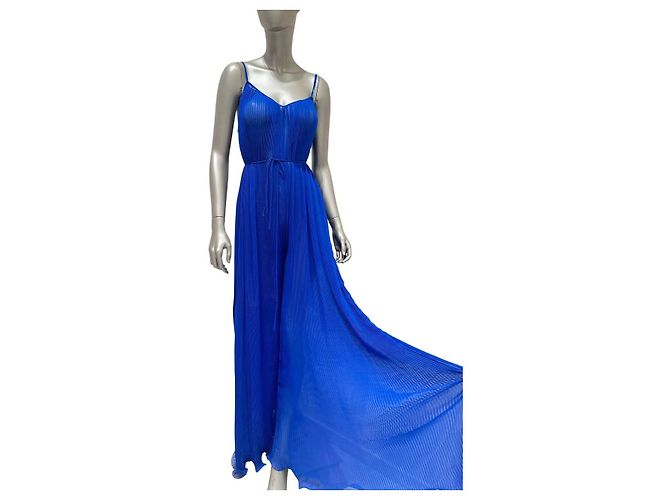 Stella Mc Cartney Stella McCartney blaue plissierte Maxikleid Größe 38 gebraucht - Ansicht 4