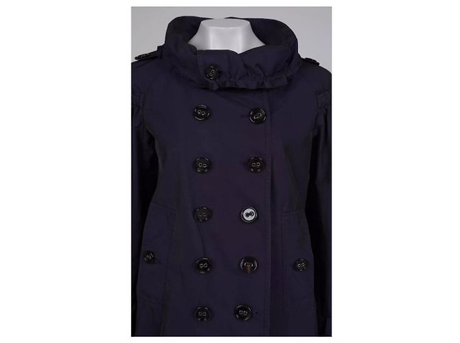 Abrigo morado de doble botonadura Burberry IT42 M de segunda mano - vista 4