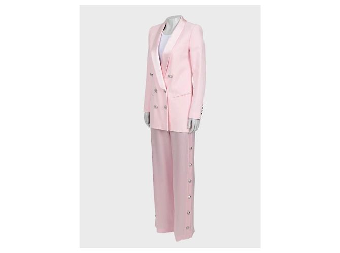 Blazer e Calças de Viscose Rosa Balmain Tamanho 36 Usado - vista 2