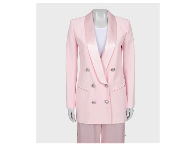 Blazer e Calças de Viscose Rosa Balmain Tamanho 36 Usado - vista 5