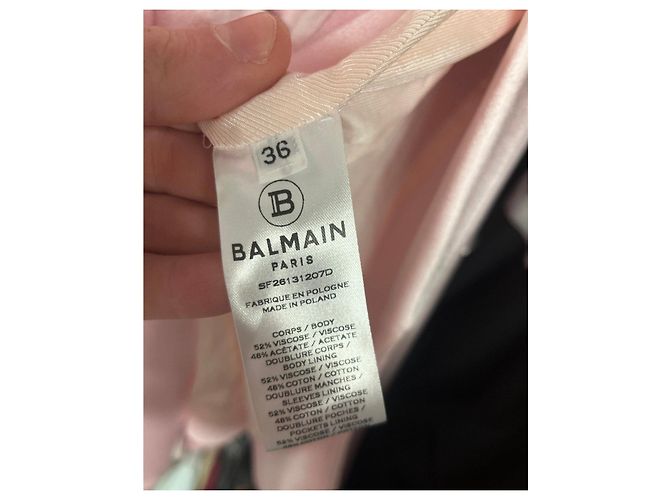 Blazer e Calças de Viscose Rosa Balmain Tamanho 36 Usado - vista 7
