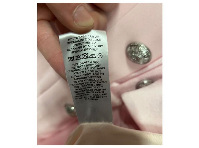 Blazer e Calças de Viscose Rosa Balmain Tamanho 36 Usado - vista 8