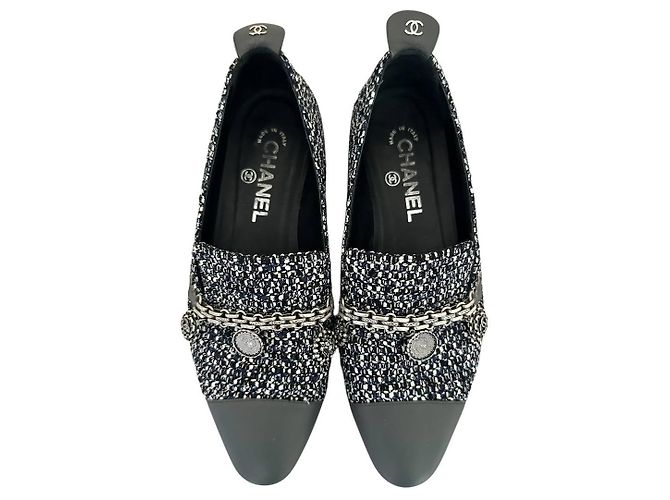 Timeless Mocassini a punta in tweed Chanel Taglia 37,5 Usati - vista 3