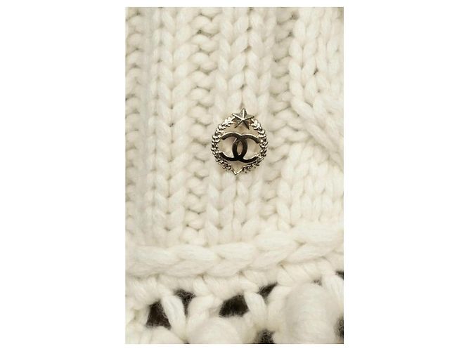 Chanel 2009 Weißes Kaschmir Strickkleid Größe 36 Gebraucht - Ansicht 3