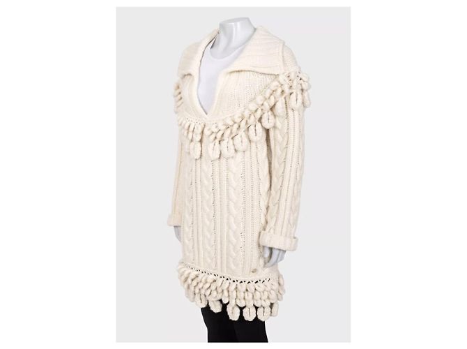 Chanel 2009 Weißes Kaschmir Strickkleid Größe 36 Gebraucht - Ansicht 4