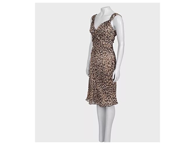 Vestido de seda con estampado animal Valentino - UK10 / M Usado - vista 2