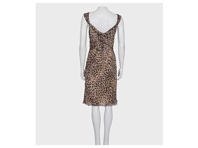 Vestido de seda con estampado animal Valentino - UK10 / M Usado - vista 3