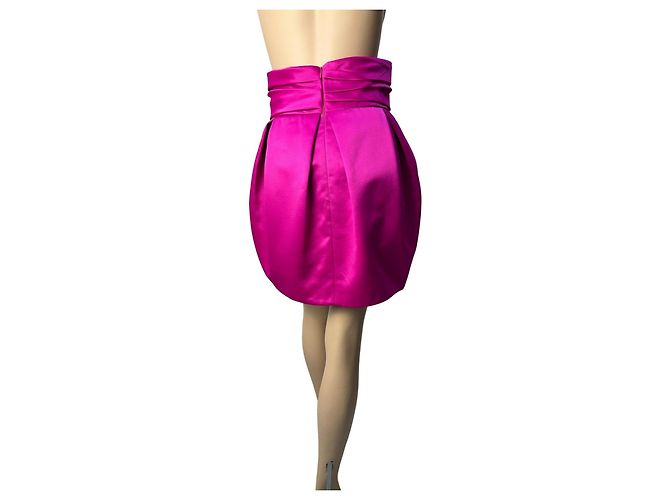 Gonna Mini in Satin Fucsia Alexandre Vauthier Taglia 38 - vista 2