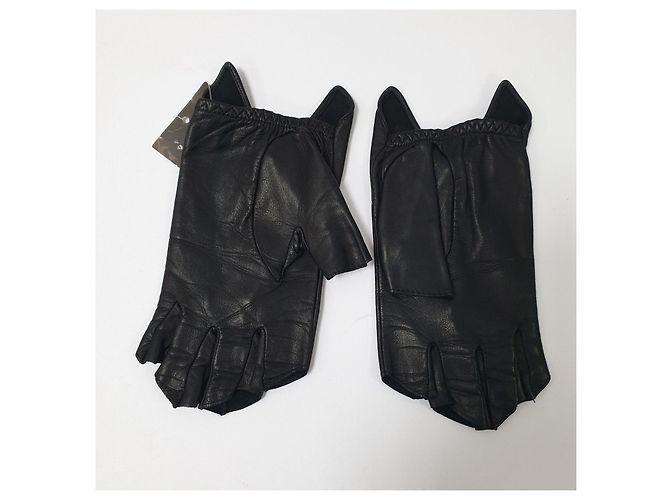 Elegante Chanel schwarze Lederhandschuhe - Größe 8 Gebraucht - Ansicht 2