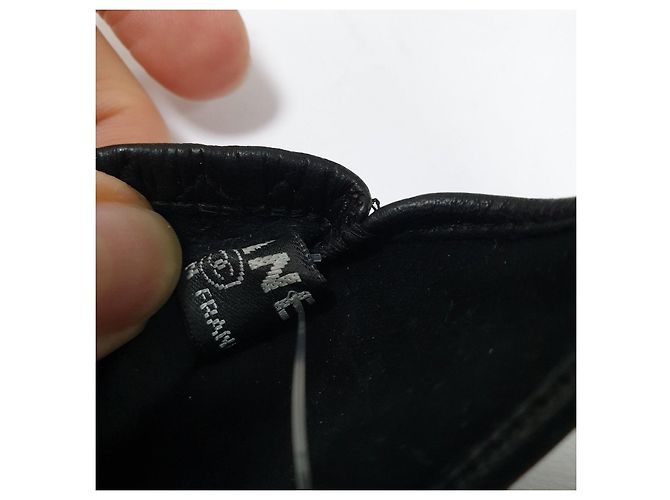 Elegante Chanel schwarze Lederhandschuhe - Größe 8 Gebraucht - Ansicht 4