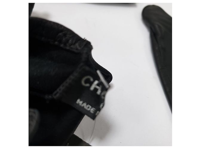 Elegante Chanel schwarze Lederhandschuhe - Größe 8 Gebraucht - Ansicht 8