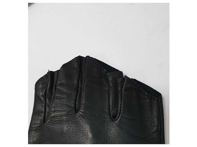 Elegante Chanel schwarze Lederhandschuhe - Größe 8 Gebraucht - Ansicht 9