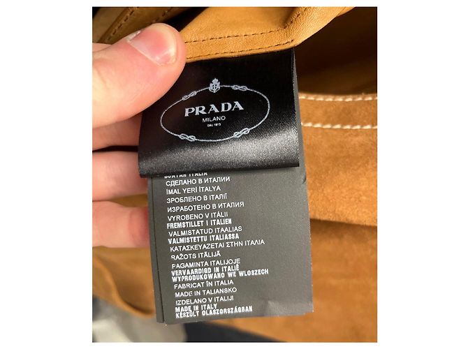 Prada brauner Lammleder langer Weste mit Gürtel - IT40 / S gebraucht - Ansicht 7