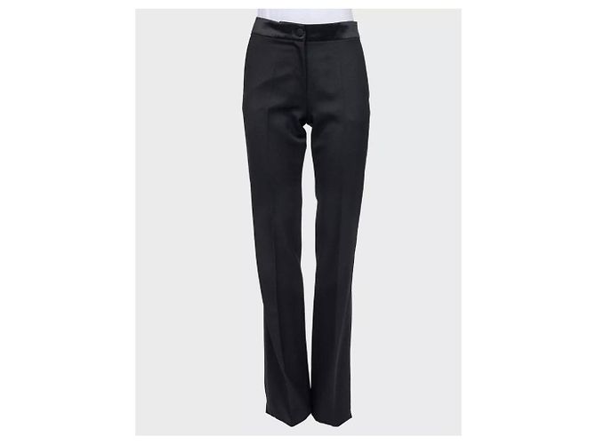Terno de lã preto Saint Laurent com casaco longo - EU36/S Usado - vista 4