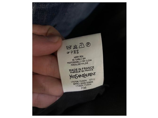 Terno de lã preto Saint Laurent com casaco longo - EU36/S Usado - vista 6