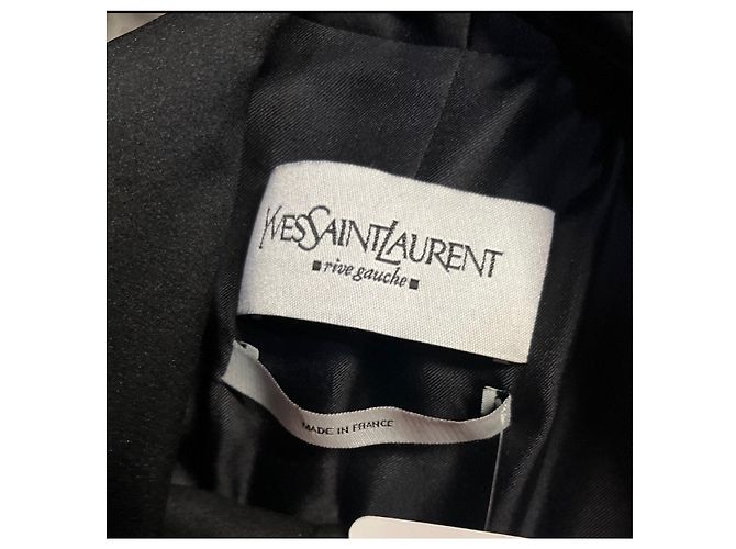 Terno de lã preto Saint Laurent com casaco longo - EU36/S Usado - vista 7