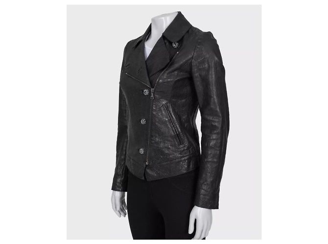 Schwarze Lederjacke Dolce & Gabbana EU 36 / S gebraucht - Ansicht 2