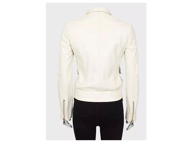 Weiße Lederjacke Dolce & Gabbana IT 40 / S Gebraucht - Ansicht 3
