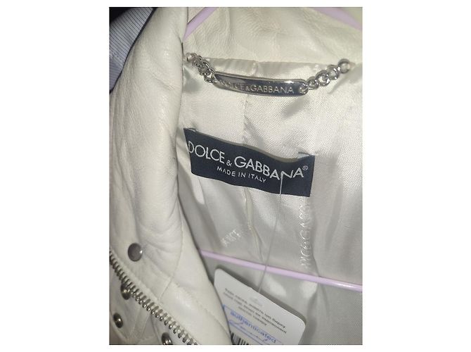Weiße Lederjacke Dolce & Gabbana IT 40 / S Gebraucht - Ansicht 5