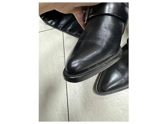 Chloé Botas de cuero Chloe sobre la rodilla con hebilla y tacón bloque, talla 36,5. Pre-owned - vista 12