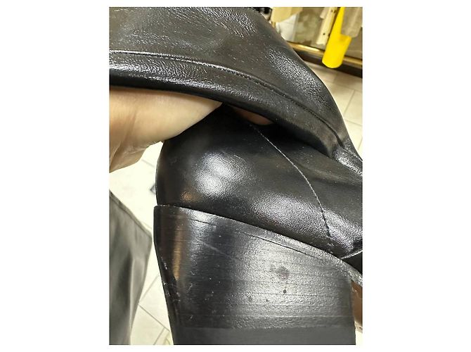Chloé Botas de cuero Chloe sobre la rodilla con hebilla y tacón bloque, talla 36,5. Pre-owned - vista 9