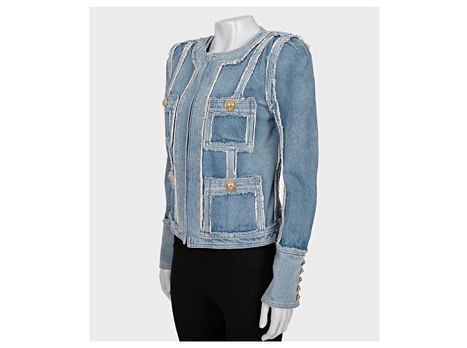 Balmain Raw-Edge Denimjacke - Größe FR38 / M gebraucht - Ansicht 2