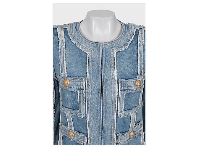 Balmain Raw-Edge Denimjacke - Größe FR38 / M gebraucht - Ansicht 4