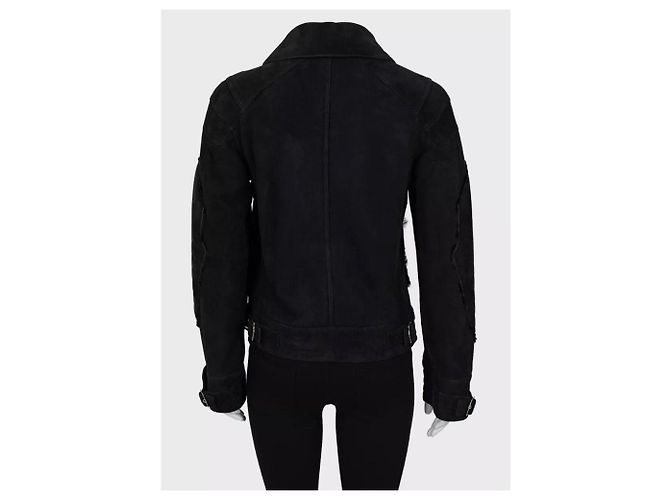 Schwarze Jacke aus echtem Lammfell von Christian Dior, gebraucht - Ansicht 3