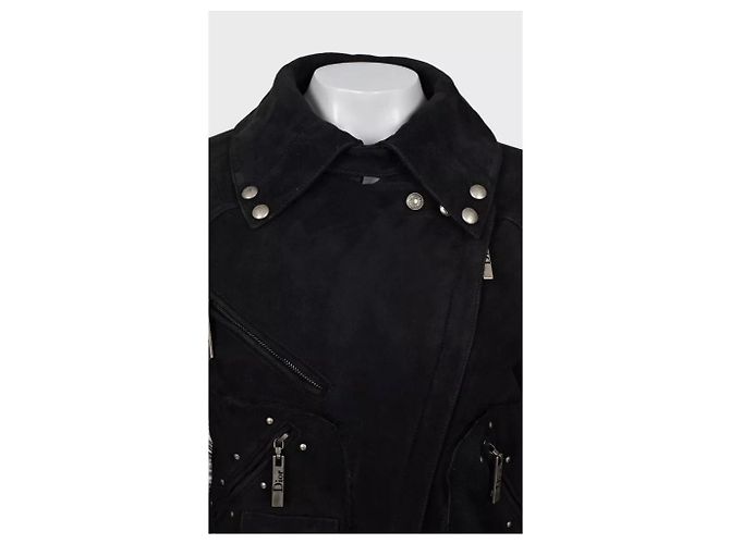 Schwarze Jacke aus echtem Lammfell von Christian Dior, gebraucht - Ansicht 4
