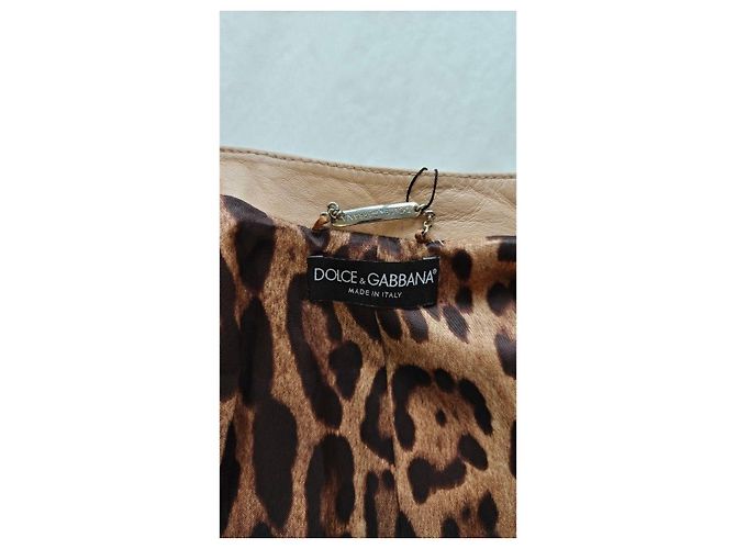 Beige Lederjacke von Dolce & Gabbana - Größe XS (IT38) Vorbesitz - Ansicht 6