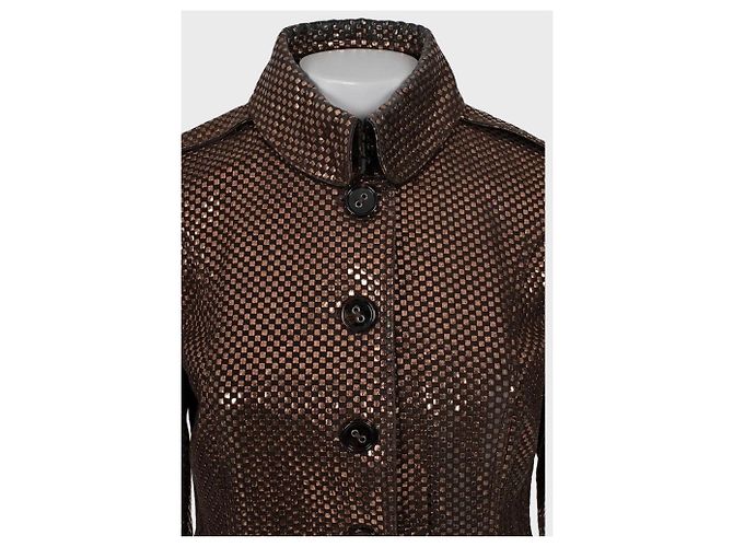 Burberry Braune Lederjacke Größe 42 S Gebraucht - Ansicht 4