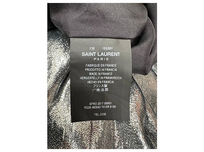 Saint Laurent Metallic Printed Midi Dress - Größe 38 gebraucht - Ansicht 5